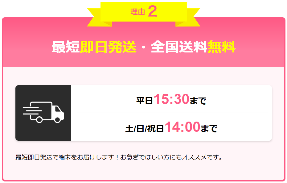 GMOとくとくBB WiMAXの最短即日発送の条件